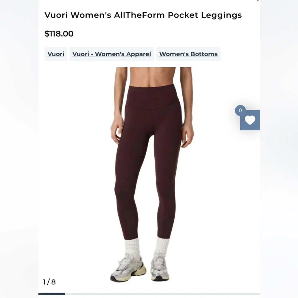 NWT Vuori AllTheForm Pocket Leggings - Picture 2 of 14